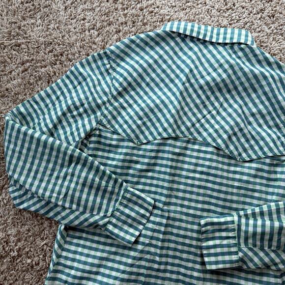 Simms Fishing Guide Series Pearl Snap LS Shirt Green Plaid Women’s Size Small - Picture 7 of 7
